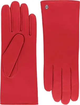 Roeckl Leder-Handschuhe Hamburg Futtermix aus Wolle und Kaschmir  in rot