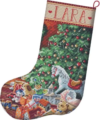 Produktbild von Letistitch Kreuzstich Set "Kuscheliger Weihnachtsstrumpf" Zählmuster, 24,5x37cm