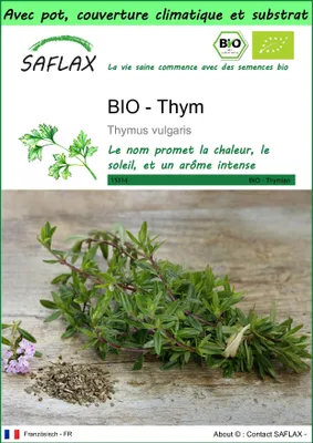Image de SAFLAX Garden to go -- Thym - 800 graines - Thymus
