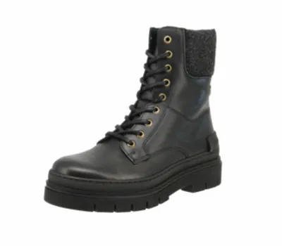 Immagine prodotto di Tommy Hilfiger Feminine Felt Bootie scarpe da donna stivali stringati nero, Numero di scarpe: 39 EU