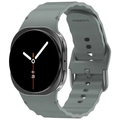 Productafbeelding van imoshion Wave Siliconenband voor de Samsung Galaxy Watch 9 (40/44mm) / Watch 8 (40/44mm) / Classic (46mm) - Donkergrijs