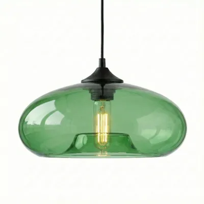 Productafbeelding van Vintage hanglamp met glaslampenkap voor binnen