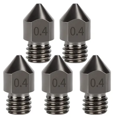 MK8 Düse 0,4 mm gehärteter Stahl 5 Stück für 3D-Drucker