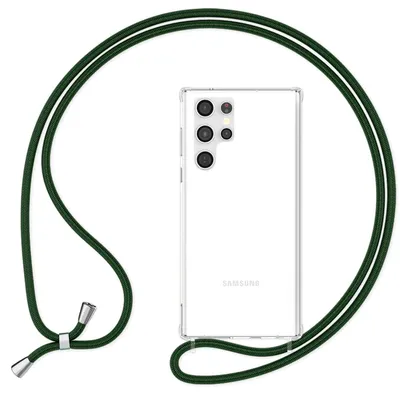 Produktbild von Klare Hülle mit Kette zum Umhängen für Samsung Galaxy S23 Ultra Dunkel-Grün