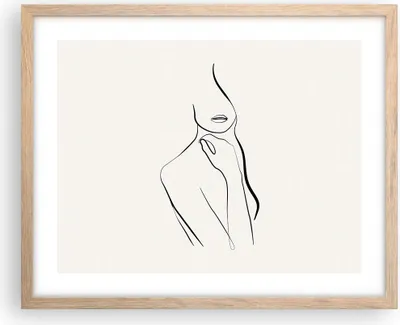 Produktbild von Gerahmtes Poster - Rahmen in heller Eiche - Frau Skizze Zeichnung - 50x40 cm - Wand Bild - Wanddeko - Wandbilder - Kunstposter - Wandposter - Bilderrahmen - Bilder - Kunstdruck - P2NAA50x40-5045