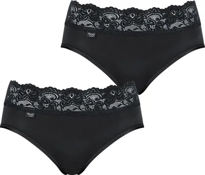Produktbild von sloggi Damen Midislip 2-Pack Romance - BLACK - Größe 38