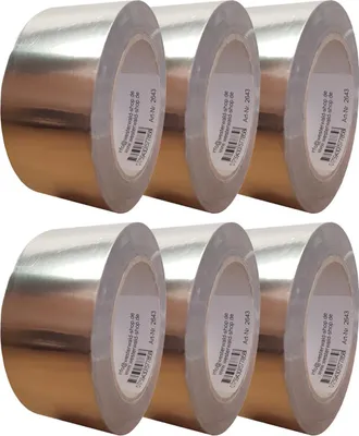 Produktbild von Robustes 6er Set Aluminium Klebeband 50mm x 50m für Isolierung & Reparatur - Silbernes Dichtband Reinalu