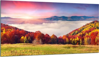 Produktbild von Herdabdeckplatte Glaskeramikkochfeld-Abdeckung Spritzschutz Glas 90x52 Landschaft