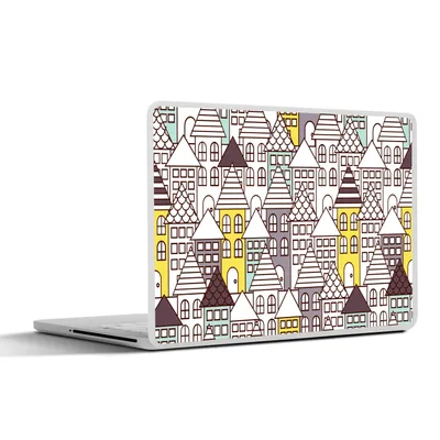 Produktbild von MuchoWow® Laptop Aufkleber Sticker Cover Muster - Haus - Skyline 31x22.5 cm - Laptop-Deko