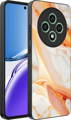 Produktbild von Smartphonica Telefon Fall geeignet für Oppo Reno 12F mit Marmor-Druck - TPU zurück Abdeckung Fall Marmor-Design - Orange