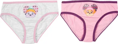 Produktbild von Paw Patrol Unterhose für Mädchen Kinder Panty Slip Unterwäsche Rosa/Weiß (2er Pack) 122-128