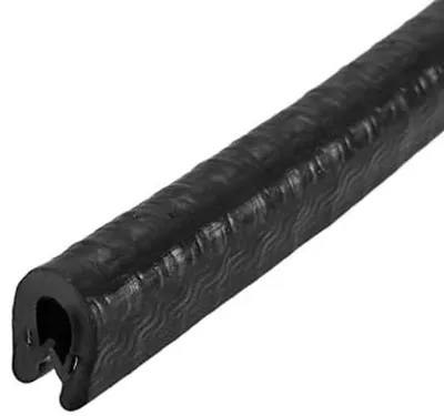 Obrázek produktu pro Elastická těsnící profil, U-tvar, guma, délka 3 metry, šířka 7 mm, odolný vůči povětrnostním vlivům, prachotěsný, tlumící nárazy, těsnící páska