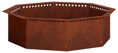 Image de vidaXL Cheminée d'extérieur, aspect rouille, 80 x 80 x 25 cm, acier résistant aux intempéries