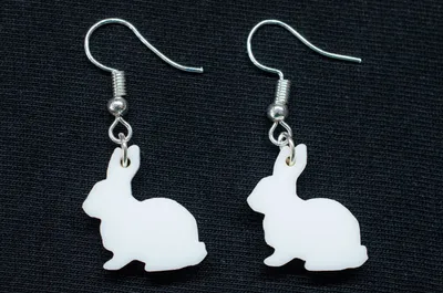 Produktbild von Hase Kaninchen Ohrringe Miniblings Hänger Osterhase Kaninchen Acrylglas weiß