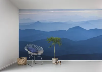 Produktbild von Komar Vlies Fototapete - Blue Mountain - Größe: 400 x 250 cm (Breite x Höhe) - 4 Bahnen, Schlafzimmer, Wohnzimmeren