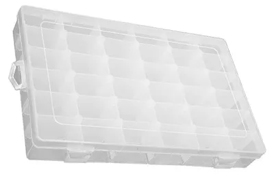 Produktbild von Aufbewahrungsbox 36 Fächer, transparentes Kunststoff, für Schmuck und Kleinteile