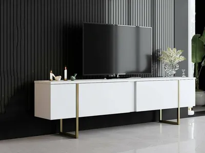 Immagine prodotto di Abishia - Mobile Porta tv, 180x30x50h cm Bianco, un Ripiano