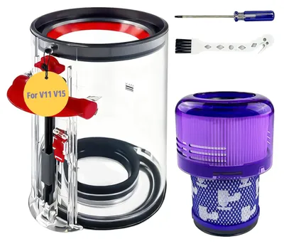 Staubbehälter für Dyson V11/V15, transparent, mit HEPA-Filter