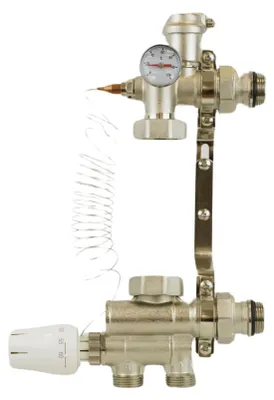 Mischgruppe für Fußbodenheizung, 1" BSP, 20-65 °C, inkl. Thermostatkopf