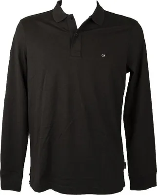 Immagine prodotto di Polo uomo CK CALVIN KLEIN manica lungo con colletto e bottoni con logo ricamato articolo ZM0ZM01726 CK LIQ TOUCH LS, M, Cotone 100%