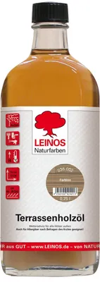 Produktbild von LEINOS Terrassenholzöl Farblos 0,25 l – Terrassenöl, auch Bangkirai, außen