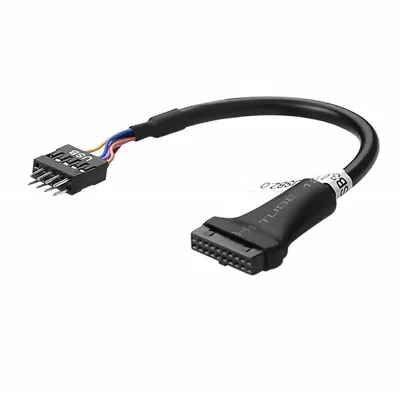 Produktbild von Q03 USB 3.0 20Pin Buchse auf USB 2.0 9Pin Stecker Kabel Intern Mainboard Adapter für Frontpanel Konverter Motherboard Header 20cm Plug & Play Schwarz