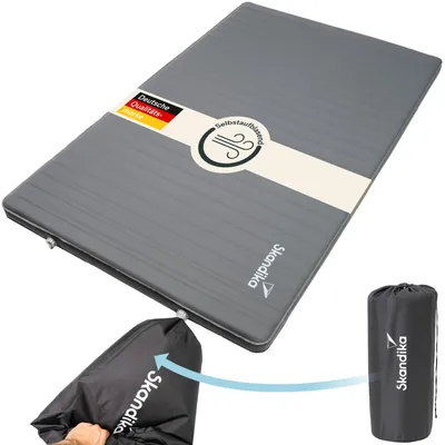 Produktbild von Skandika Isomatte Easy 3D Premium Compact | Luftmatratze für 2 Personen, selbstaufblasend, mit Pumpsack, wasserabweisend, Softtouch-Oberfläche