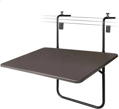Immagine prodotto di Tavolo da balcone pieghevole - Tavolo da parete sospeso per balcone - Tavolo pieghevole - Tavolo da esterno sospendibile - Tavolino pieghevole