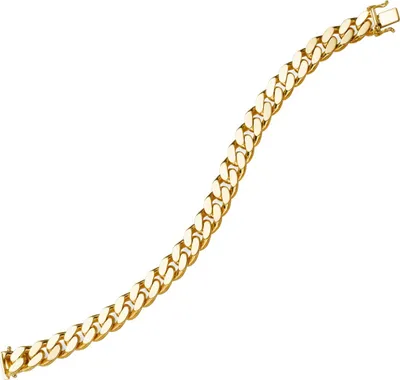 Produktbild von 10mm breites Armband Armkette Panzerarmband 750 Gold Gelbgold 22cm