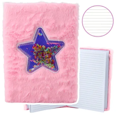 Obrázek produktu pro Plush notebook A5, 80 lined pages with confetti Star