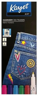 Produktbild von Kayet Stoffmalstifte 6er Set für Textilien