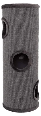 Produktbild von lionto Katzen Kratzturm, Sisal-Kratztonne 100 cm mit 3 Eingängen & Kuschelbett, robust & platzsparend, grau