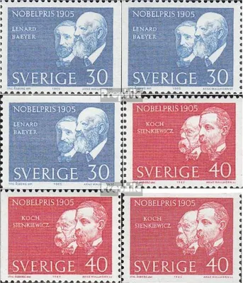 Produktbild von Briefmarken Schweden 1965 Mi 542A,Dl,Dr,543A,Dl,Dr (kompl.Ausg.) postfrisch Nobelpreisträger