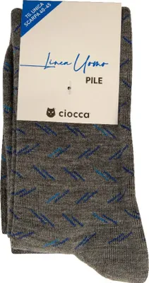 Obrázek produktu pro Pánské ponožky CIOCCA, jeden pár vysokých ponožek z teplého fleece, č. výrobku 665, velikost 40–45, 90 %.Polyakryl, 9 % polyamid, 1 % Elastan