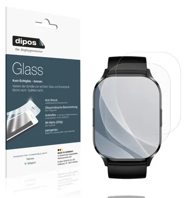 Obrázok produktu pre 2 ochranné fólie pre hodinky Neow K-Watch, matný povrch - proti nárazom, 9H tvrdosť, fólia typu dipos Glass, plastové sklo