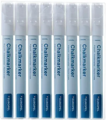 Zdjęcie produktu dla EUROPEL 356507 Marker kredowy EUROPEL 3 mm, opakowanie 8 sztuk, biały