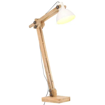 Obrázok produktu pre Stojanová lampa biela masívne mangovníkové drevo E27