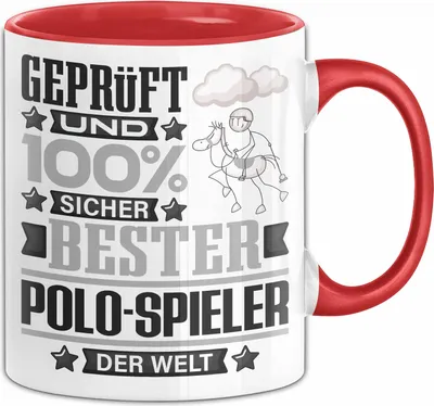 Produktbild von Polo-Spieler Geschenk Lustiger Spruch für Polo-Spieler Geschenkidee Bester Polo-Spieler Der Welt (Rot)