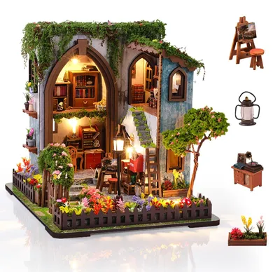 Produktbild von DIY-Miniatur-Puppenhaus, Blumenhaus, Maßstab 1:24