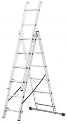 Produktbild von 3-teilige Aluminiumleiter EASY, 297 cm, 6+6+6 Sprossen – BR-00-4216