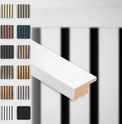 Produktbild von HEXIM Abschlussleiste 275x2,7cm passend für unsere Akustikpaneele - flexible Lamellenwand Holz MDF Wandpanelee Lamellenverkleidung Wandverkleidung (1 Abschlussleiste White - APA11)