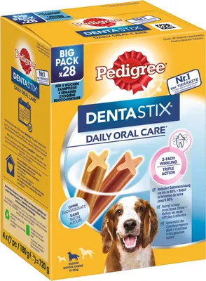 Produktbild von Pedigree DENTAstix  für mittelgroße Hunde (10 - 25 kg) im 28er-Multipack