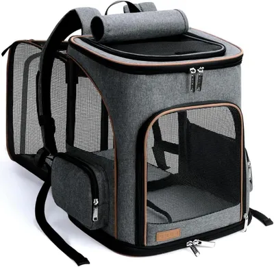 Immagine prodotto di Zaino per animali domestici - Trasportino portatile - Viaggi con animali domestici - Espandibile e pieghevole - 32 x 25 x 38 cm