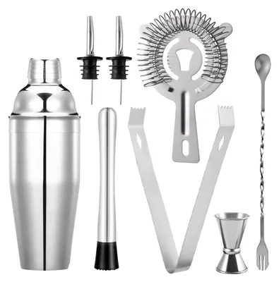 Productafbeelding van Cocktailshaker cocktailset shaker - 750 ml - 8-delig - Roestvrij staal