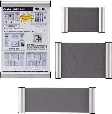 Image de Clip de signalisation FRANKEN, 180 x 60 mm - 1/2 A6, argenté