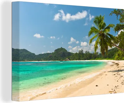 Produktbild von OneMillionCanvasses® - Leinwandbilder - 140x90 cm, Tropisch - Wasser - Blau, Wandbilder Kunstdruck Wanddekoration