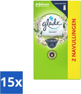 Obrázok produktu pre Glade - Touch & Fresh náplň - konvalinka - 2 × 10 ml - hodnotné balenie - 15 kusov