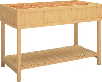Produktbild von Hochbeet 8 Fächer Pflanztisch Blumenkasten Tannenholz 1 Ablage + Abfluss