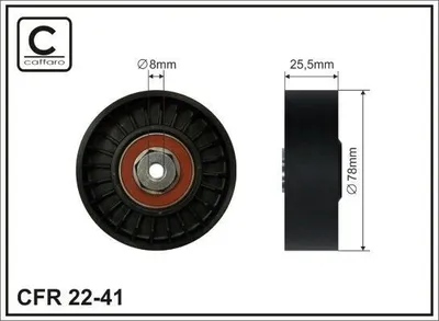 Produktbild von CAFFARO 22-41 Umlenkrolle Keilrippenriemen 78mm für VW Transporter IV Bus (70B, 70C, 7DB, 7DK, 70J, 70K, 7DC, 7DJ) GOLF III (1H1) für BMW 3 Limousine
