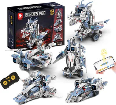 Image de Robot Technique Enfant Garçon, Jouet de Construction Programmable 5 en 1 avec Télécommande & App£¬Cadeau Créatif pour Enfants 8+ Garçons Filles (Blanc, 342 pcs)